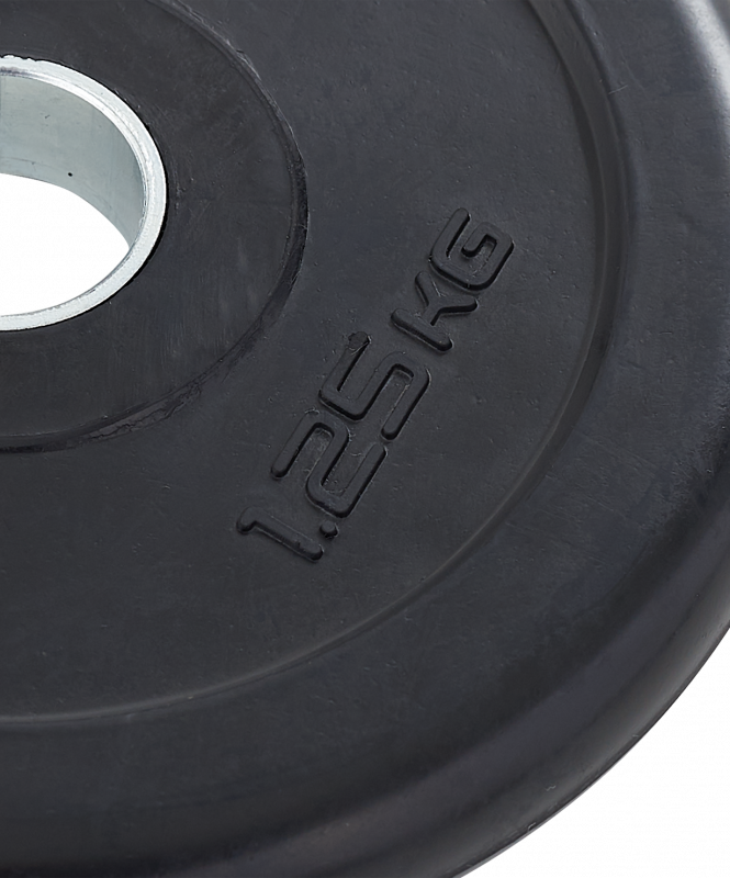 Диск обрезиненный BB-202 d=26 мм, стальная втулка, черный, 1.25 кг, Starfit УТ-00018804