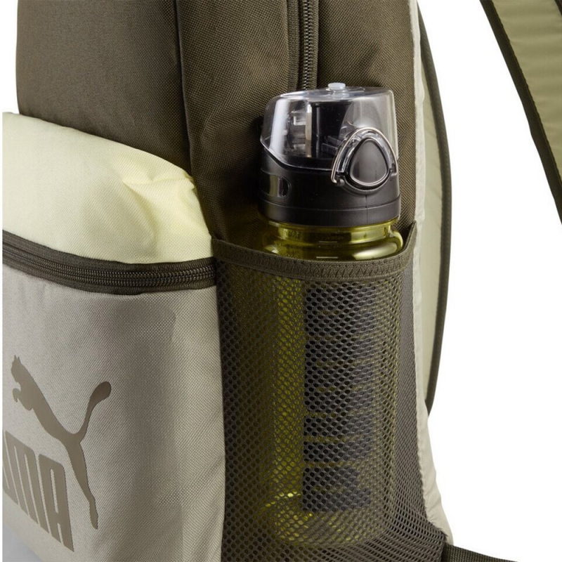 Рюкзак спорт. PUMA Phase Backpack, 09117505, полиэстер, хаки, бежевый