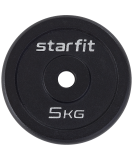 Диск чугунный BB-204 5 кг, d=26 мм, черный, Starfit