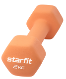 Гантель неопреновая DB-201 2 кг, оранжевый пастель, Starfit