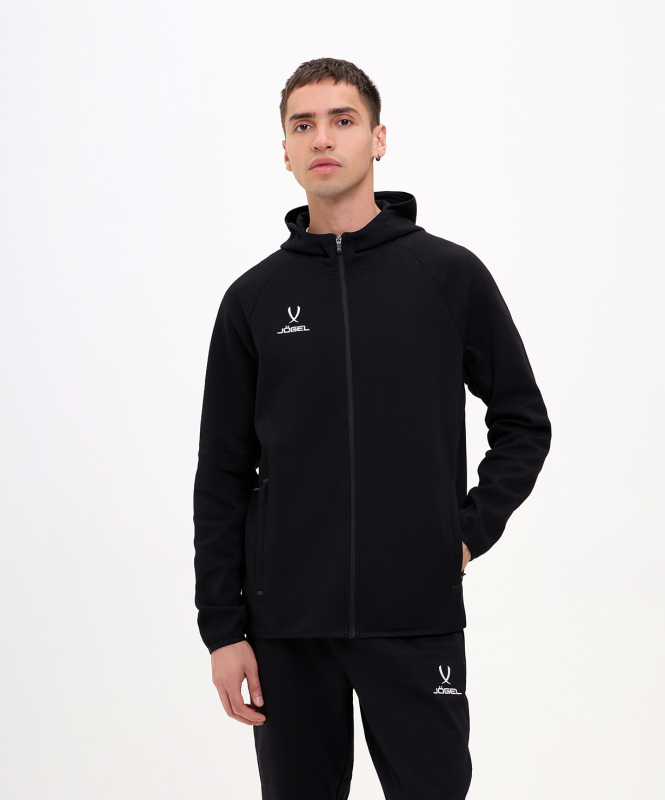 Худи на молнии ESSENTIAL Athlete Hooded FZ Jacket, черный, Jögel ЦБ-00003269