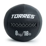 Медбол TORRES 8 кг, AL31258, ПВХ/ПУ, диаметр 35 см, черный