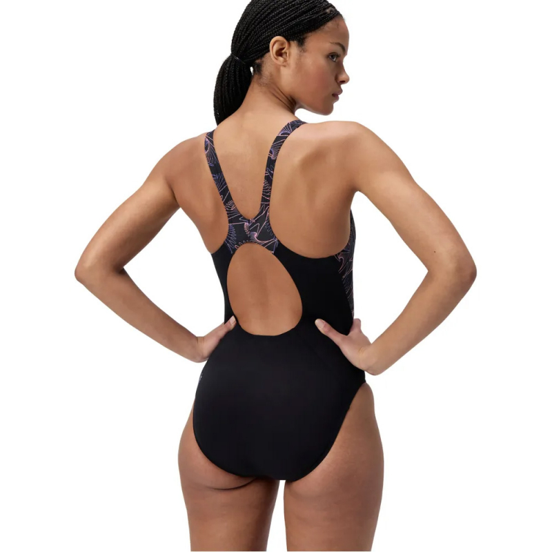 Купальник SPEEDO Hyperboom Splice Muscleback, 8-1347018692, размер 32 (российский размер 44), полиэстер, ПБТ, чер-сирен