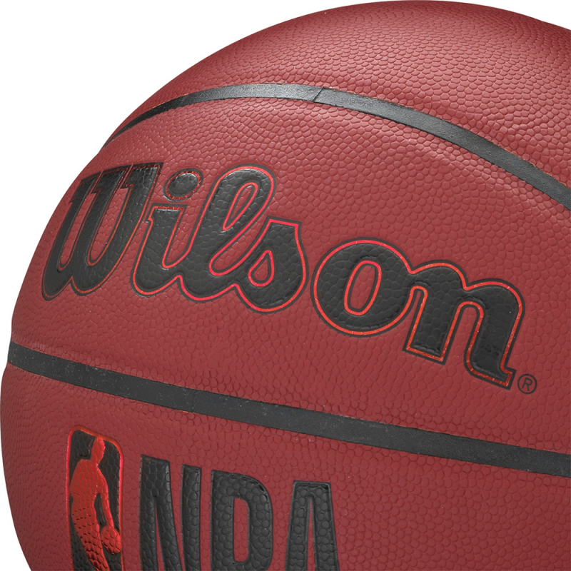 Мяч баск. WILSON NBA Forge Crimson BSKT, WTB8201XB07, размер 7, PU, бутиловая камера, бордово-черный