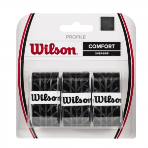 Овергрип Wilson Profile Overgrip, WRZ4025BK, 0.5 мм, размер 2.5см × 120см, 3 шт, черный