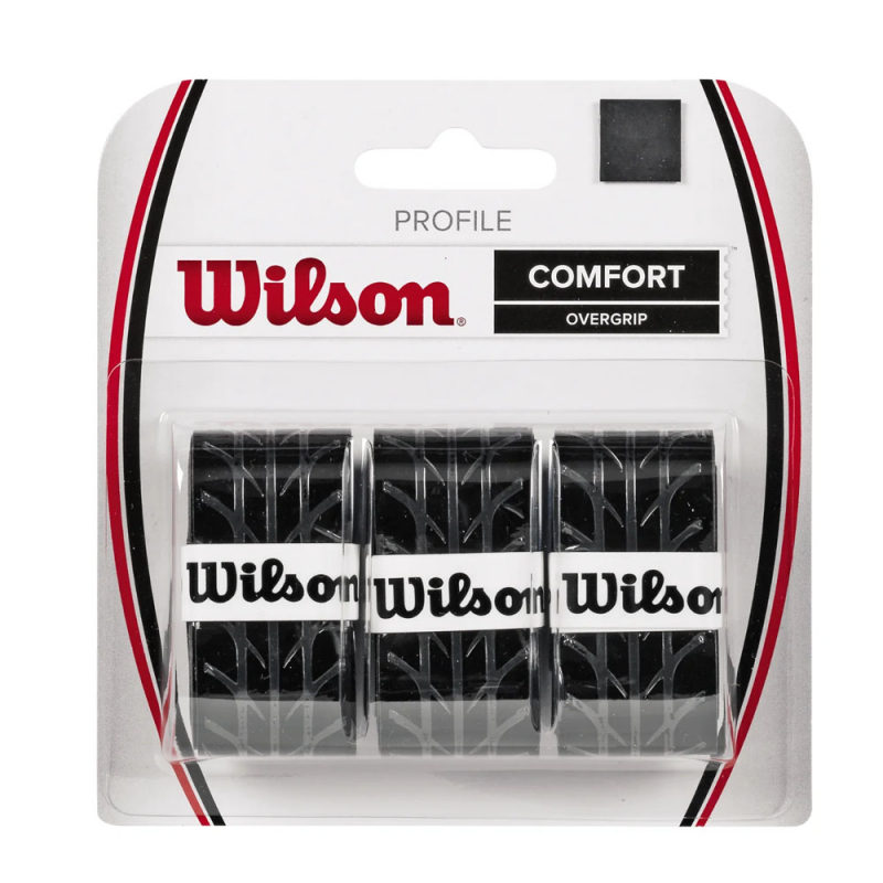 Овергрип Wilson Profile Overgrip, WRZ4025BK, 0.5 мм, размер 2.5см × 120см, 3 шт, черный
