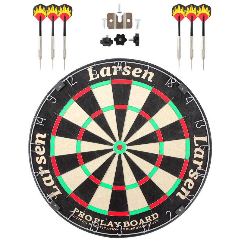 Набор для игры в дартс (мишень Larsen DG51001, сизаль, 45 см + 6 дротиков Larsen DG81301 латунь 18 г