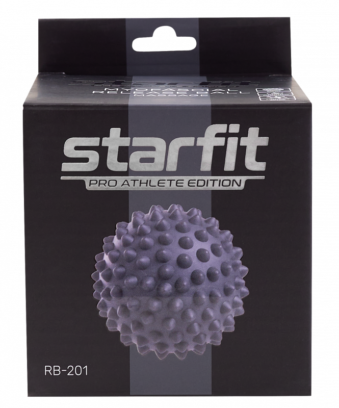 Мяч для МФР RB-201, 9 см, поливинилхлорид, массажный, серый, Starfit УТ-00019048