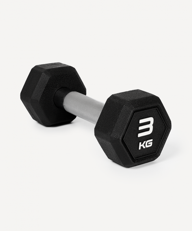 Гантель гексагональная DB-301PRO 3 кг, обрезиненная, черный, Starfit ЦБ-00003797