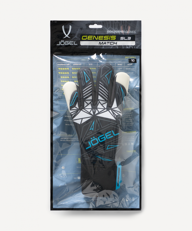 Перчатки вратарские JOGEL Genesis SL3 Negative hybrid, черный, размер 9 ЦБ-00007122