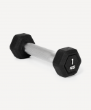 Гантель гексагональная DB-301PRO 1 кг, обрезиненная, черный, Starfit ЦБ-00003795