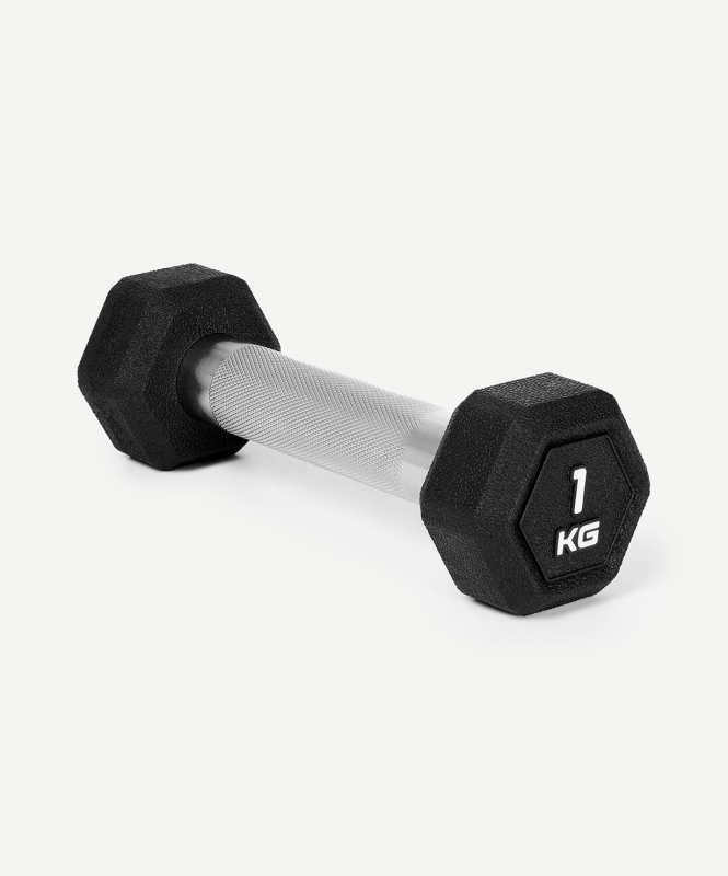 Гантель гексагональная DB-301PRO 1 кг, обрезиненная, черный, Starfit ЦБ-00003795