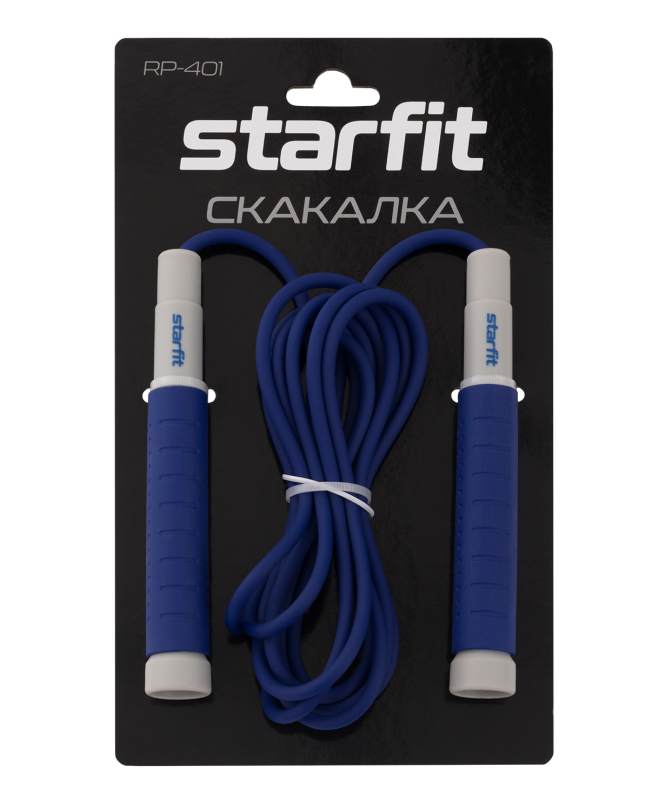 Скакалка RP-401, c силиконовыми ручками, 3 м, синий, Starfit