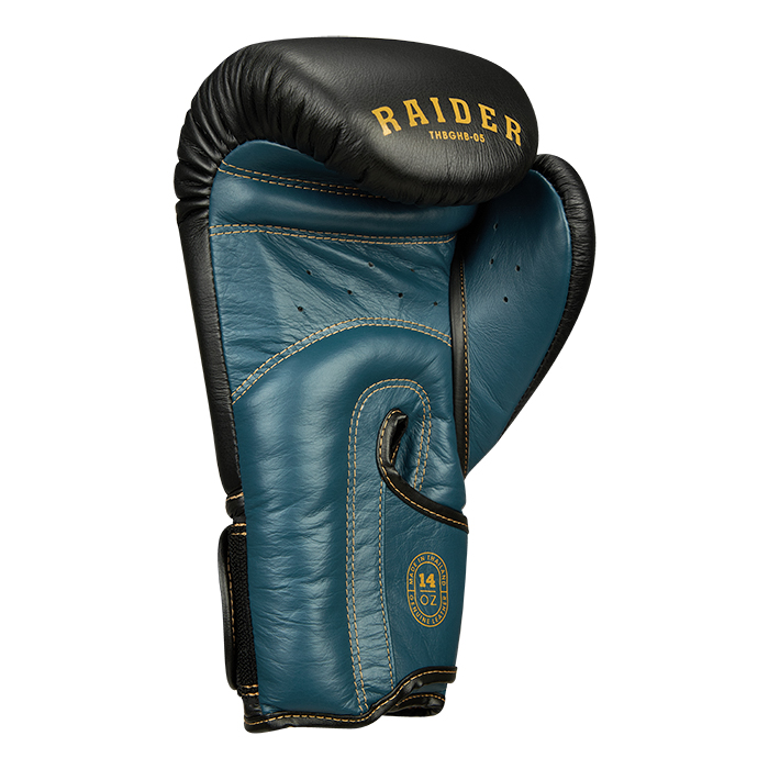 боксерские перчатки RAIDER чёрно-голубой Green Hill THBGHB-05 14oz