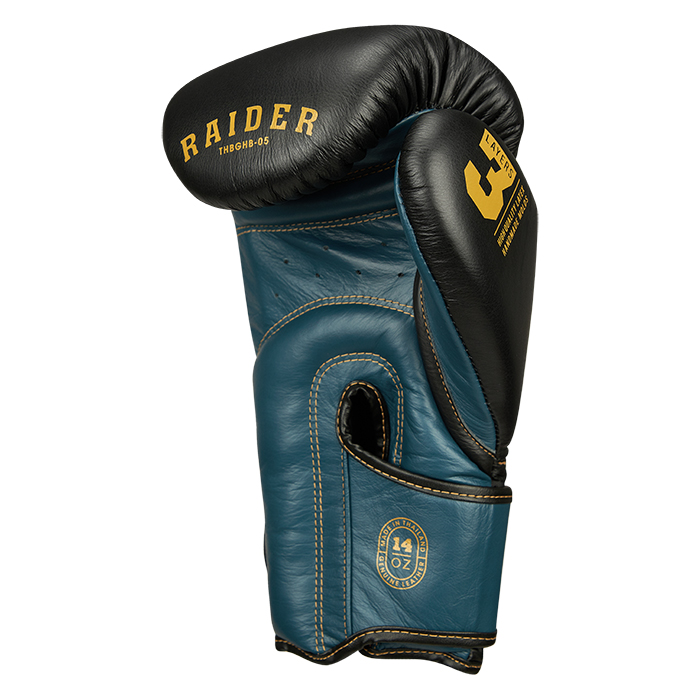 боксерские перчатки RAIDER чёрно-голубой Green Hill THBGHB-05 14oz