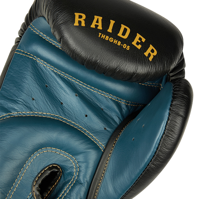 боксерские перчатки RAIDER чёрно-голубой Green Hill THBGHB-05 14oz