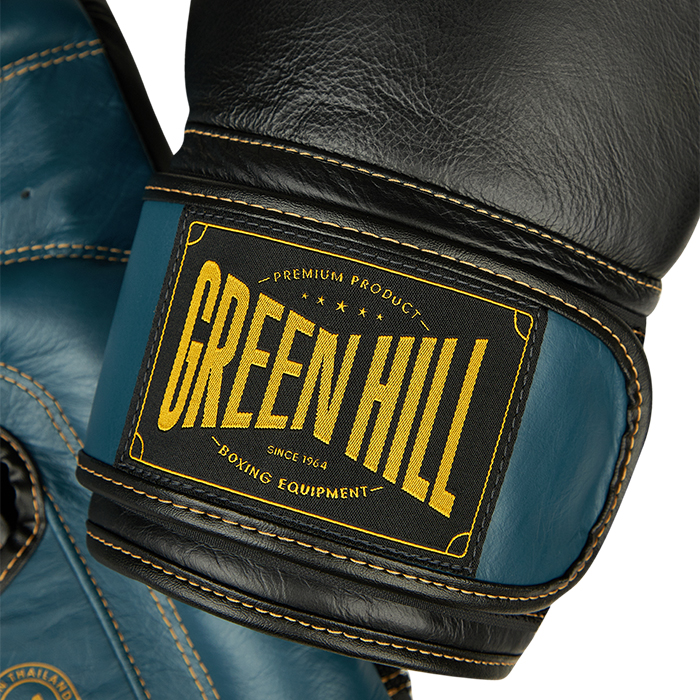 боксерские перчатки RAIDER чёрно-голубой Green Hill THBGHB-05 14oz