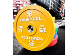 Диск EVO каучуковый 15 кг, желтый YOUSTEEL