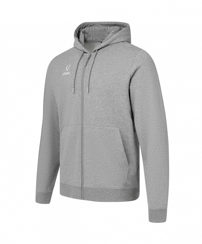 Флисовое худи на молнии ESSENTIAL Cotton Fleece FZ Hoodie, серый меланж, размер XL, JÖGEL ЦБ-00004813