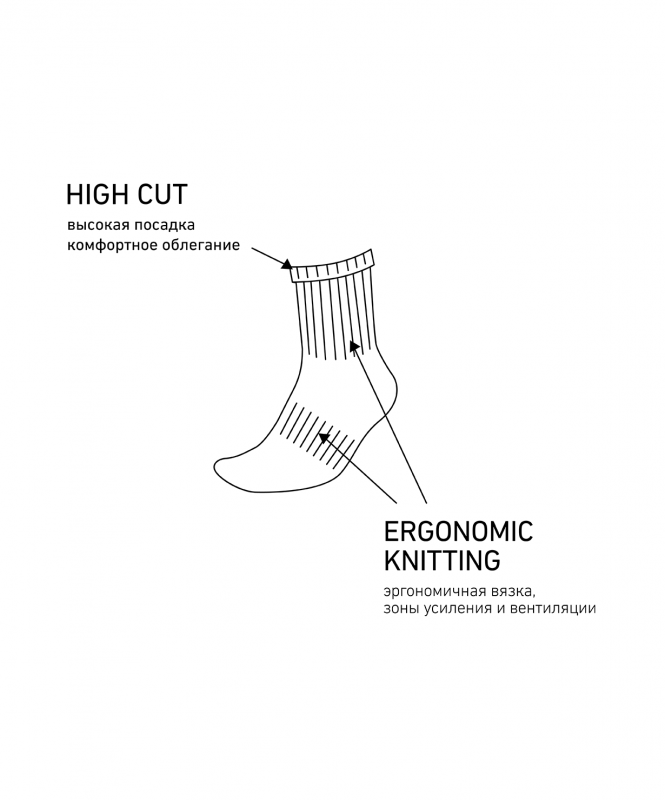 Носки высокие ESSENTIAL High Cushioned Socks 2, белый, 2 пары, размер 43-45, Jögel ЦБ-00004336