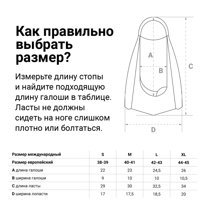 Ласты для бассейна TORRES F03 профессиональные