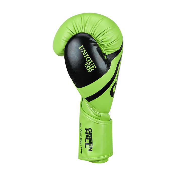 Боксерские перчатки UNIQUE зелено-черные Green Hill BGU-2308 16oz