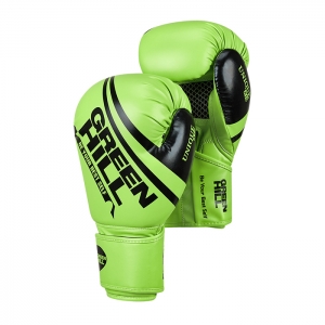 Боксерские перчатки UNIQUE зелено-черные Green Hill BGU-2308 16oz