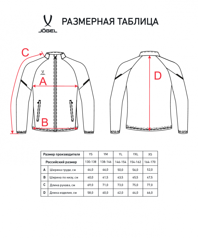 Куртка спортивная CAMP 2 Lined Jacket, красный, детский, Jögel