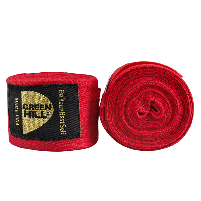 Боксерские бинты из хлопка красные Green Hill BC-6235 2,5 м