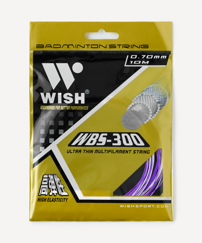 Струна для бадминтона String WBS-300, белый/фиолетовый, Wish ЦБ-00004413