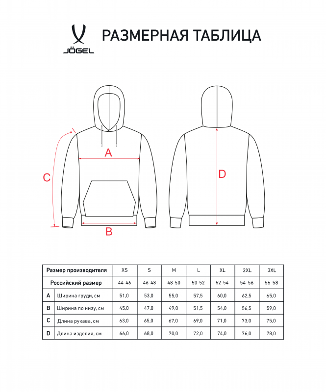 Худи ESSENTIAL Cotton Hoodie, серый, Jögel ЦБ-00003853