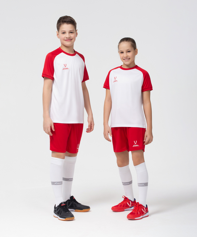 Футболка игровая CAMP Reglan Jersey, белый/красный, детский, размер XS, Jögel УТ-00016196