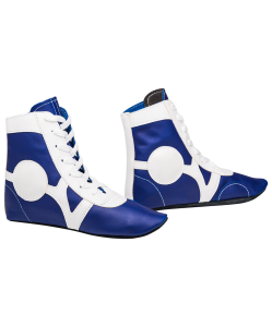 Обувь для самбо SM-0102, кожа, синий, Rusco