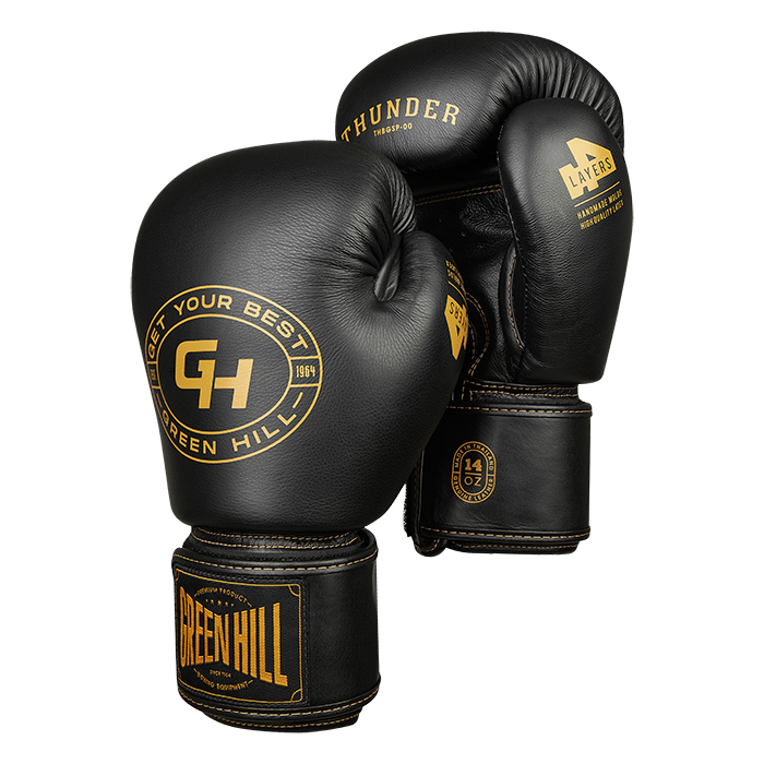 боксерские перчатки THUNDER чёрный Green Hill THBGSP-00 16oz
