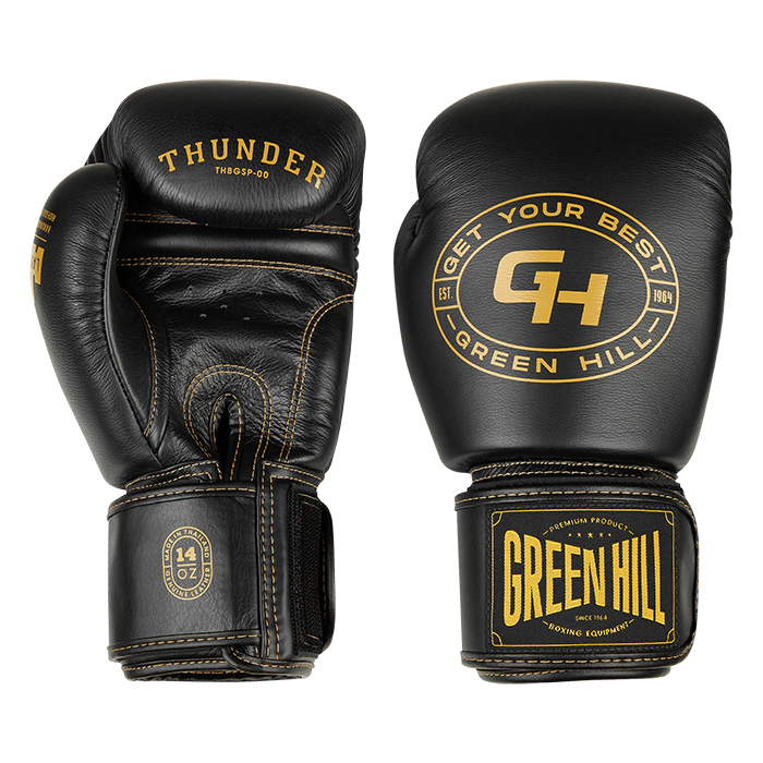 боксерские перчатки THUNDER чёрный Green Hill THBGSP-00 16oz