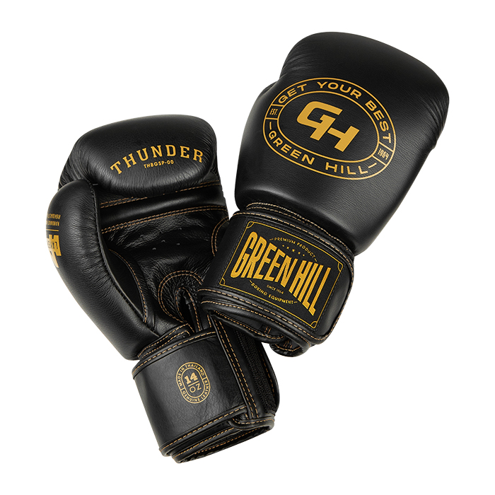 боксерские перчатки THUNDER чёрный Green Hill THBGSP-00 16oz