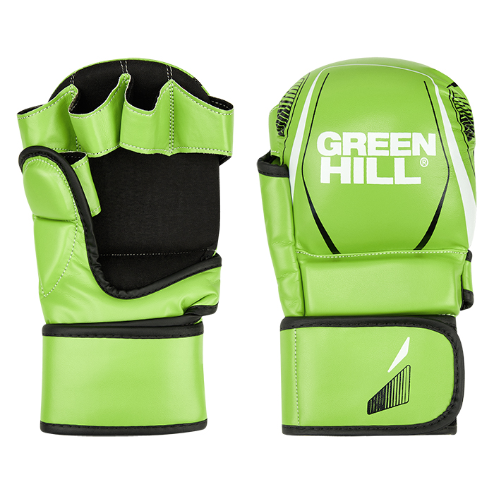 Гибридные перчатки для ММА зелено-черные Green Hill MMI-603GH S