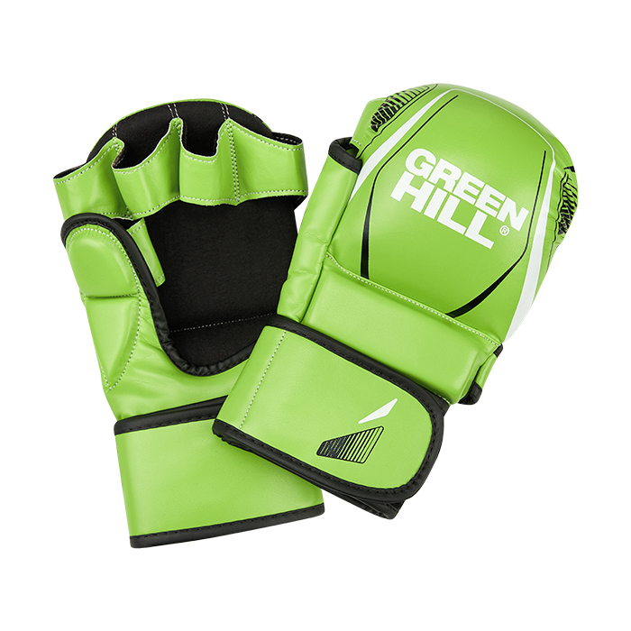 Гибридные перчатки для ММА зелено-черные Green Hill MMI-603GH S