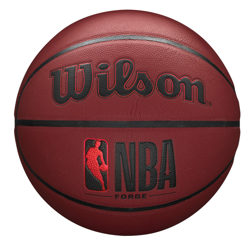 Мяч баск. WILSON NBA Forge Crimson BSKT, WTB8201XB07, размер 7, PU, бутиловая камера, бордово-черный