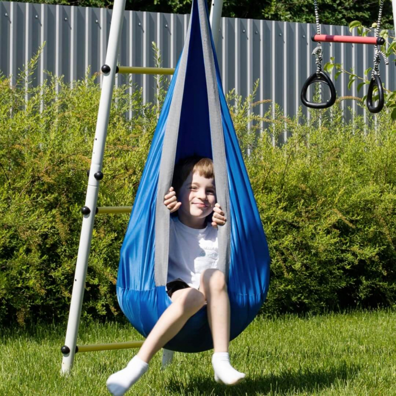 Подвесные детские качели, гамак-кокон (серый) Romana