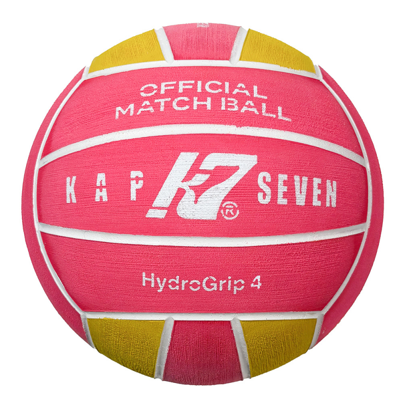 Мяч для водного поло KAP7 HydroGrip World Aquatics, 98203 размер 4, жен., резина, 400-450гр, розов-желт-бел