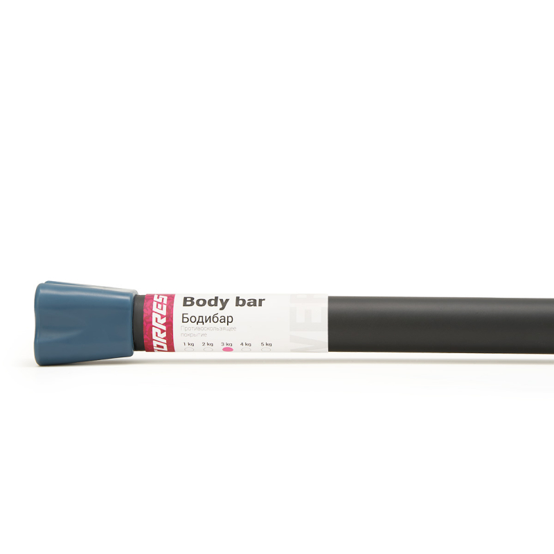 Бодибар TORRES 3 кг, PL525003, металл в неопреновой оболочке, черный