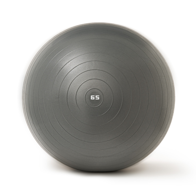 Мяч гимн. TORRES, FB122565, диам. 65 см, эласт. ПВХ, с защ. от взрыва, с насосом, серый