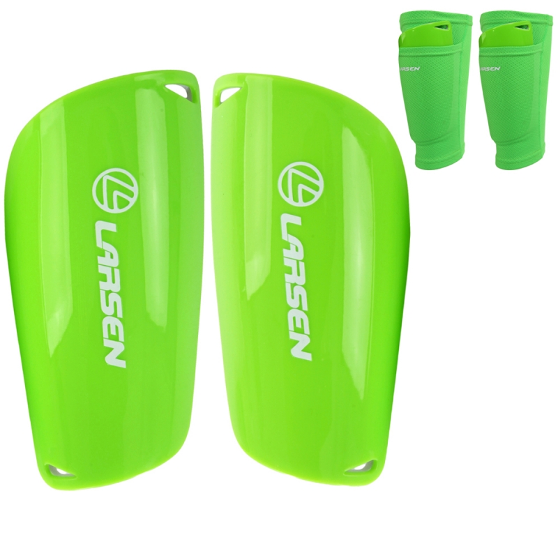 Щитки футбольные для гетр с карманами Larsen NT60019 лайм