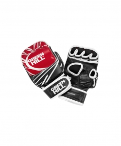 Перчатки для MMA MMA-0055R, к/з, красный/черный, Green Hill