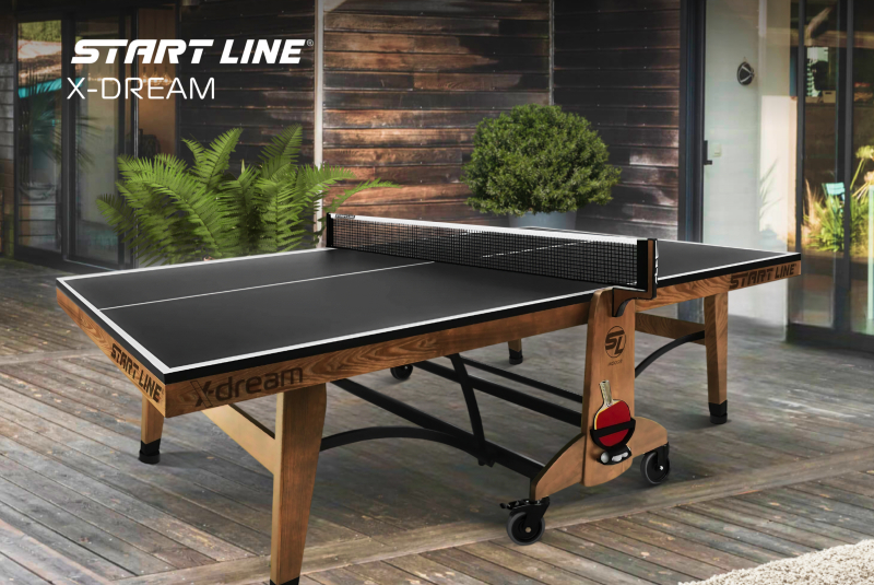 Стол теннисный X-dream Start Line (Дуб натуральный (natur-wood), ЛДСП Графит)