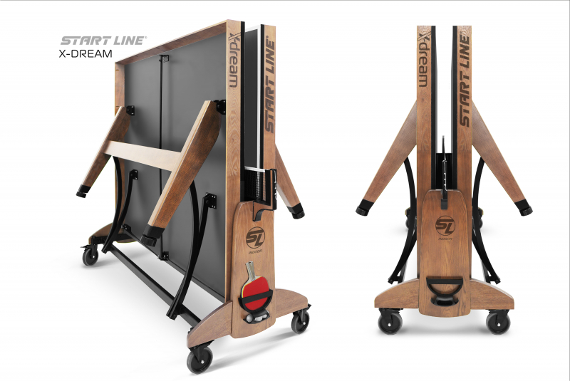 Стол теннисный X-dream Start Line (Дуб натуральный (natur-wood), ЛДСП Графит)