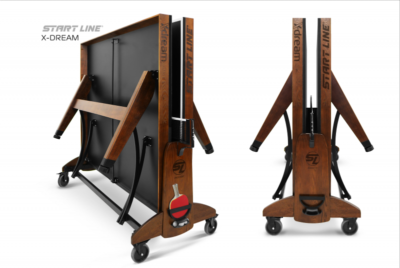 Стол теннисный X-dream Start Line (Дуб натуральный (natur-wood), ЛДСП Графит)