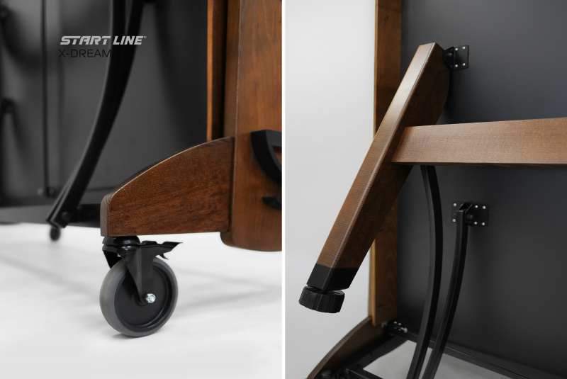 Стол теннисный X-dream Start Line (Дуб натуральный (natur-wood), ЛДСП Графит)