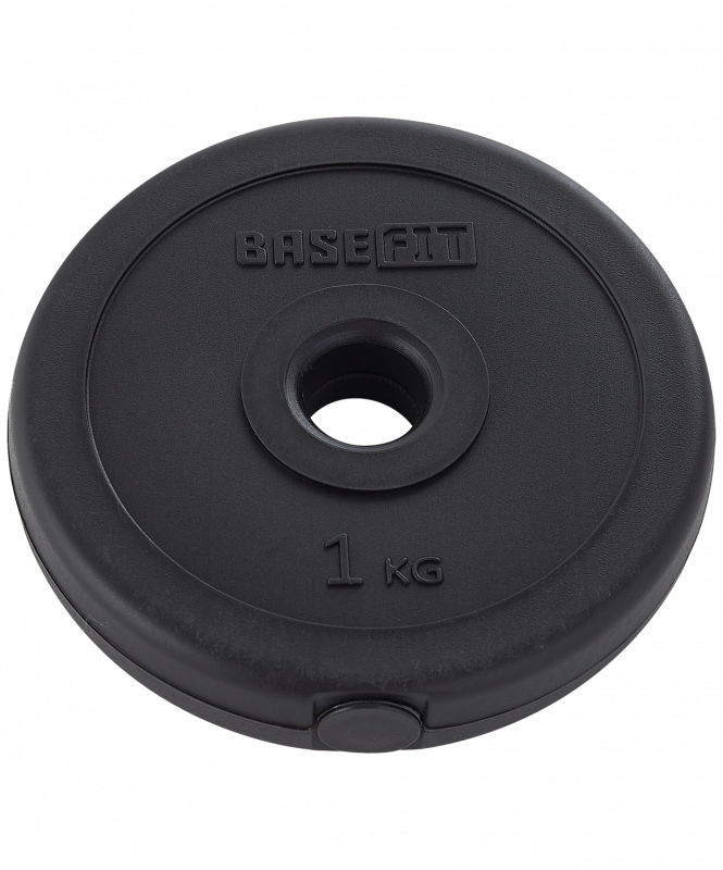 Диск пластиковый BB-203 d=26 мм, черный, 1 кг, BASEFIT УТ-00019752